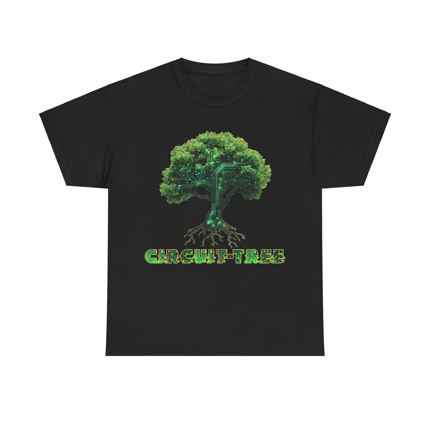 Unisex Circuit-Tree T-Shirt | Tech Meets Nature Graphic Tee | Eco-Friendly Geek Gift | Green Circuitry Design Shirt for Tech Lovers