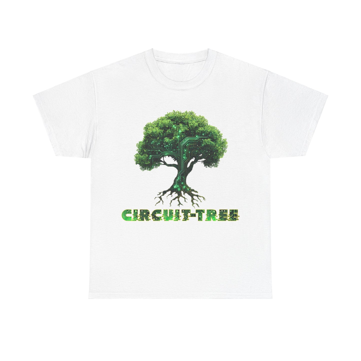 Unisex Circuit-Tree T-Shirt | Tech Meets Nature Graphic Tee | Eco-Friendly Geek Gift | Green Circuitry Design Shirt for Tech Lovers