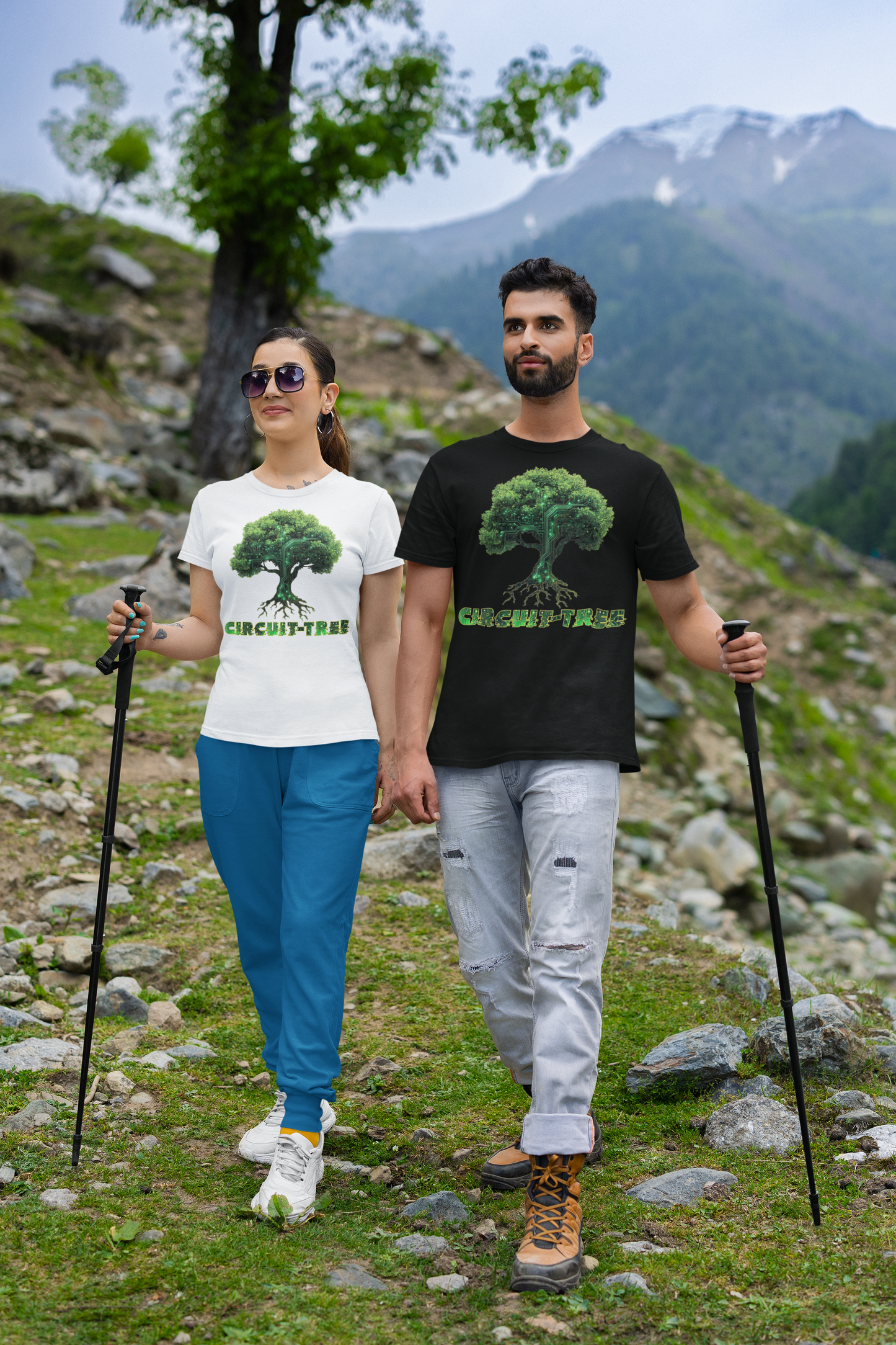 Unisex Circuit-Tree T-Shirt | Tech Meets Nature Graphic Tee | Eco-Friendly Geek Gift | Green Circuitry Design Shirt for Tech Lovers