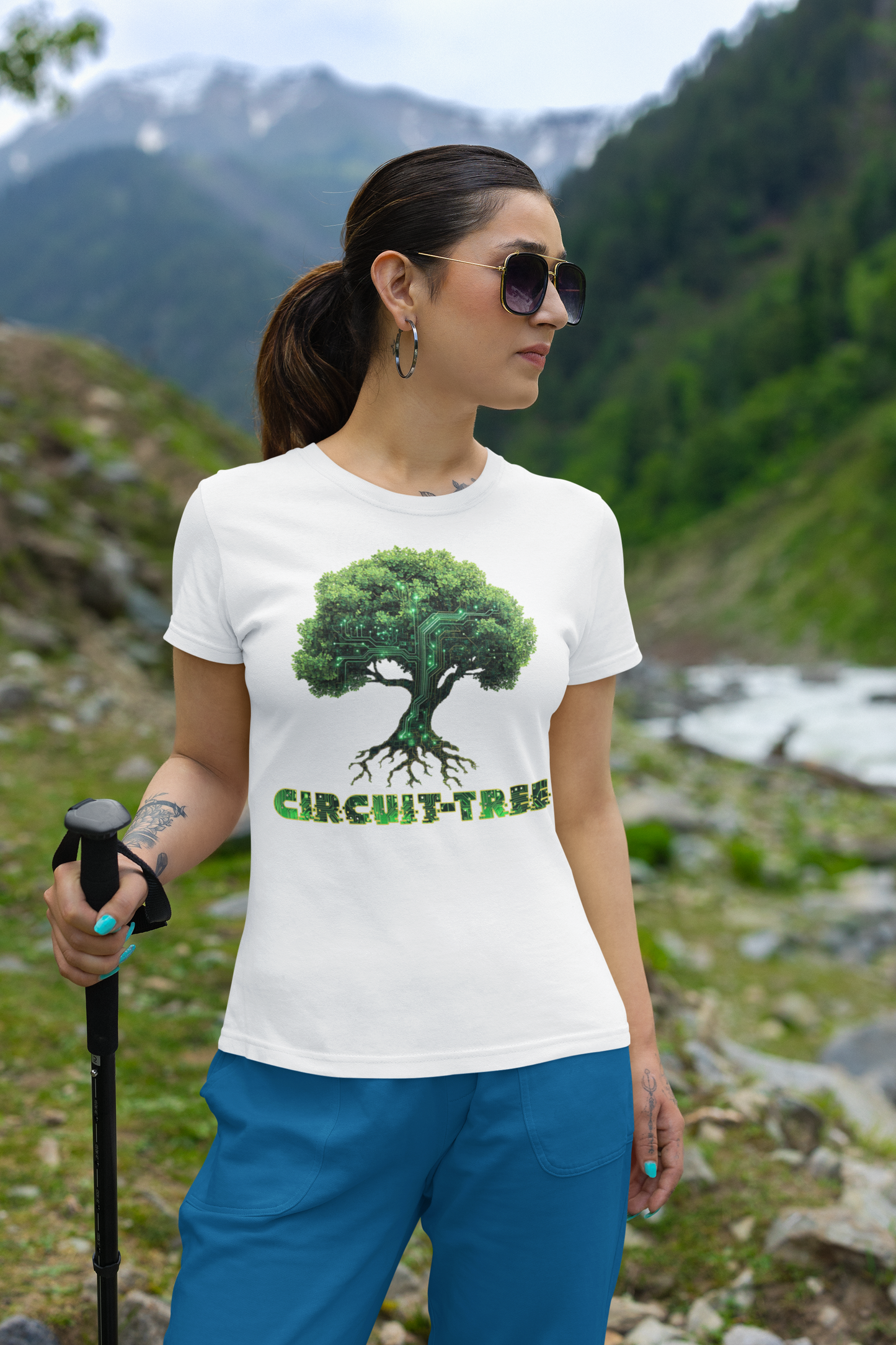 Unisex Circuit-Tree T-Shirt | Tech Meets Nature Graphic Tee | Eco-Friendly Geek Gift | Green Circuitry Design Shirt for Tech Lovers